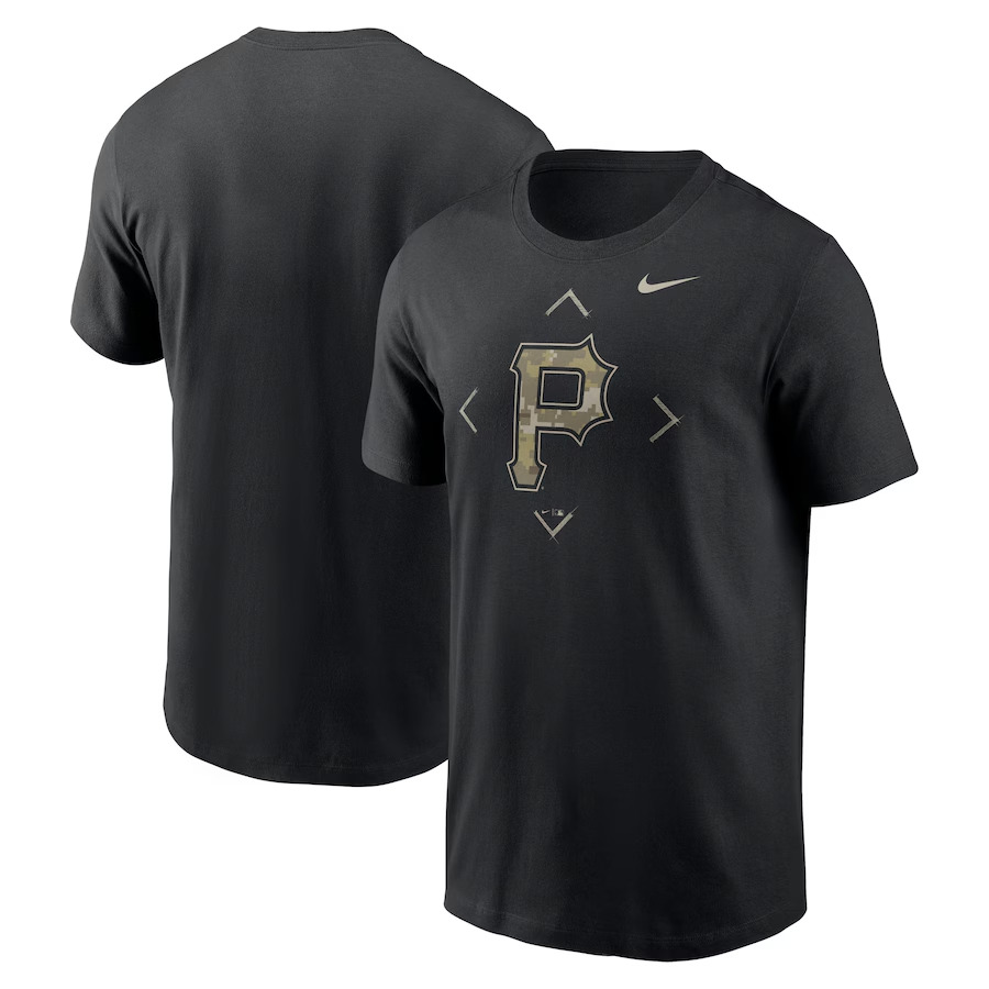 Men 2025 MLB Pittsburgh Pirates Nike Black T-shirt->mlb t-shirts->Sports Accessory